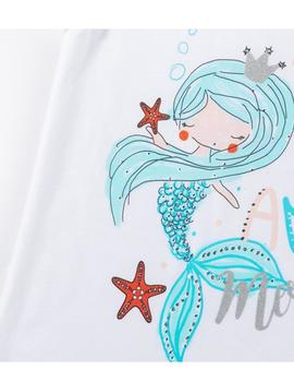 Camiseta Newness Sirena Blanca Para Niña