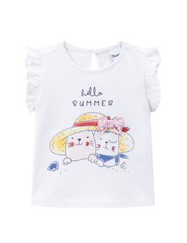 Camiseta Newness Gatitos Blanca Para Bebé