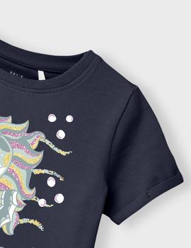 Camiseta Name it Vix Caballo Mar Marino Para Niña