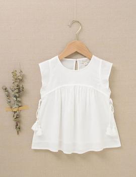 Blusa Dadati Fuida Bambula Blanca Para Niña