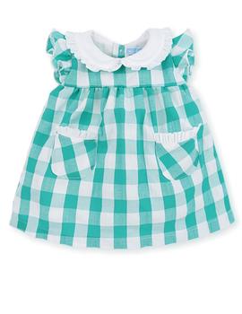 Vestido Mac Cuadritos Verde Para Bebé Niña