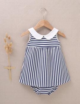 Vestido Dadati Rayas Marinero Para Bebé Niña