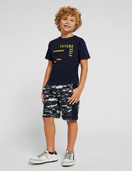 Bermuda Mayoral Estampada Camuflaje Marino Para Niño