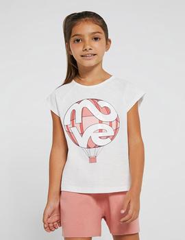 Camiseta Mayoral M/c Grafica Crudo Para Niña