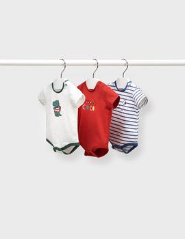 Set Mayoral 3 Bodys Camiseta Mars Para Bebé