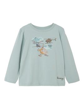 Camiseta Name it Helicopteros Azul Para Niño