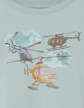 Camiseta Name it Helicopteros Azul Para Niño