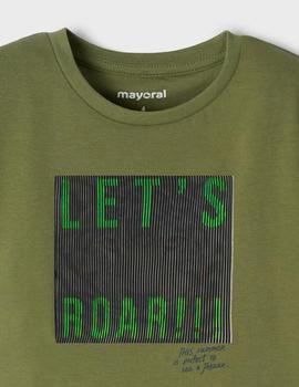  Camiseta Mayoral M/c Lenticular Rayas Verde Para Niño