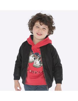 Cazadora Mayoral Bomber Negra Efecto Piel Niño