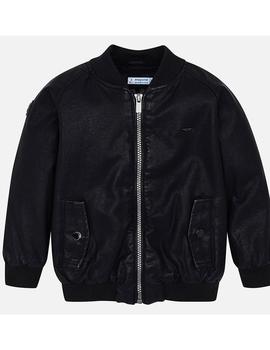 Cazadora Mayoral Bomber Negra Efecto Piel Niño