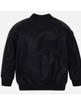 Cazadora Mayoral Bomber Negra Efecto Piel Niño