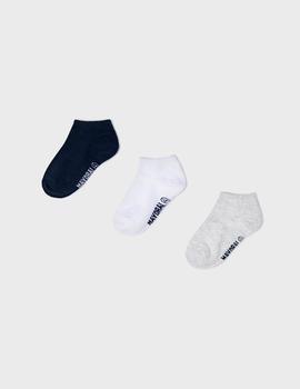 Set 3 Calcetines Mayoral Cortos Lisos Gris Unisex