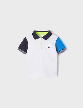 Polo Mayoral M/c Combinado Blanco Para Niño