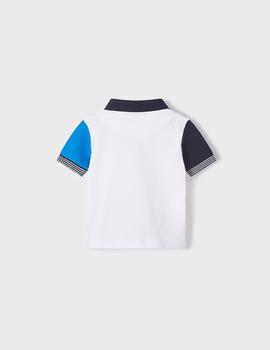 Polo Mayoral M/c Combinado Blanco Para Niño
