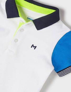 Polo Mayoral M/c Combinado Blanco Para Niño