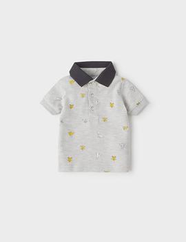 Polo Mayoral M/c Microestampado Gris Para Niño