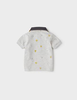 Polo Mayoral M/c Microestampado Gris Para Niño