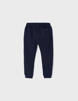 Pantalón Mayoral Felpa Basico Puños Marino Para Niño
