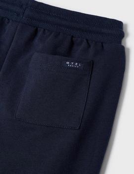 Pantalón Mayoral Felpa Basico Puños Marino Para Niño