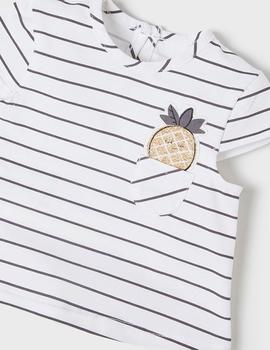 Conjunto Rayas Piña Blanco Para Bebé