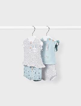 Conjunto Mayoral Conejita Lunares Verde Para Bebé