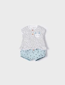 Conjunto Mayoral Conejita Lunares Verde Para Bebé