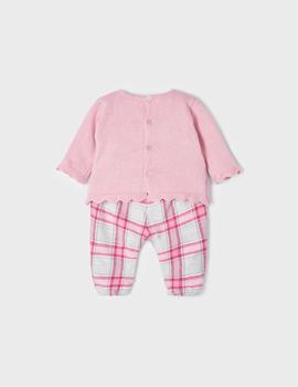 Conj. pantalon y jersey Rosa Para Bebé