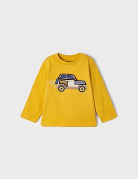 Camiseta Mayoral Coche Mostaza Para Niño