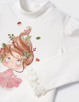 Camiseta Mayoral Semicisne Cruda Para Niña