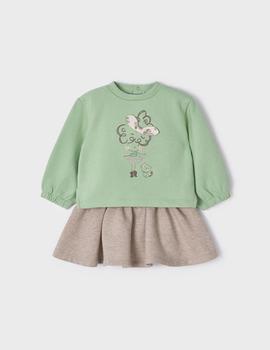 Conjunto Mayoral Sudadera Falda Verde Para Niña