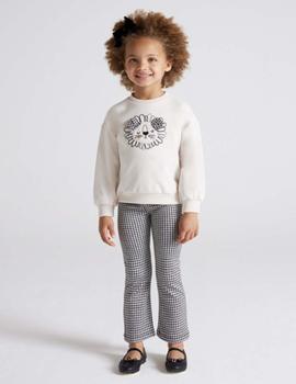 Conj. Mayoral Leggings Vichy Beige Para Niña