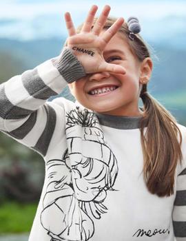 Vestido Mayoral Manga Tricot Gris Para Niña