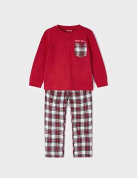 Pijama Mayoral Cuadros Rojo Para Niño