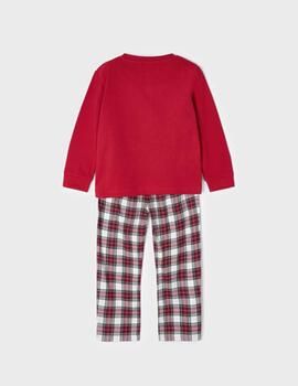Pijama Mayoral Cuadros Rojo Para Niño