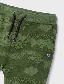 Pantalon Mayoral Punto Estampado Verde Para Niño