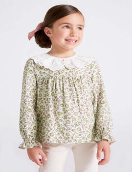 Blusa Mayoral Estampada Verde Para Niña