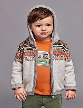 Canguro Mayoral Tricot Forrado Gris Para Niño