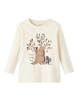 Camiseta Name it Arbol Beige Praa Niña