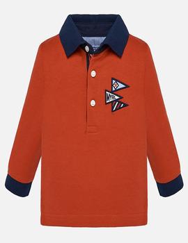 Polo Mayoral M/l Detalles Naranja Para Bebe Niño