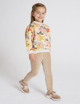 Conjunto Mayoral Flores Pana Beige Para Niña