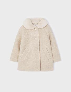 Abrigo Mayoral Rizo Beige Para Niña