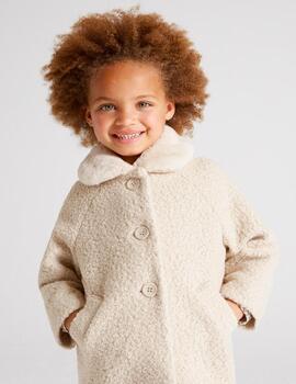 Abrigo Mayoral Rizo Beige Para Niña