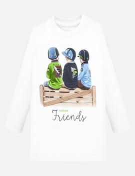 Camiseta Mayoral M/l 'friends' Crudo Para  Niño