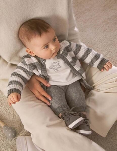 Tricot Piezas Gris Para Bebé