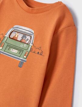 Camiseta Mayoral  m/l play 'van' Naranja Para Niño