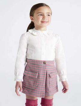 Falda Mayoral Pantalon Cuadros Frambuesa Para Niña