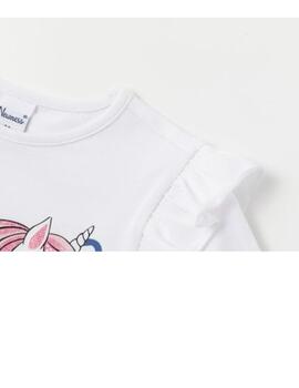 Camiseta Newness Unicornio Blanca Para Niña