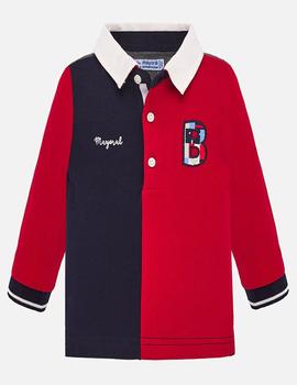 Polo Mayoral M/l Combinado Rojo Para Bebe Niño