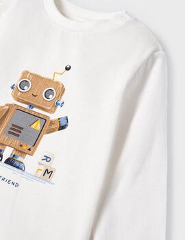 Camiseta Mayoral  M/l Robot Para Niño