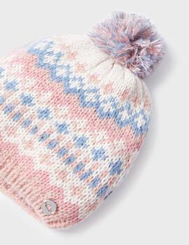Conj.Gorro Bufanda Rosa Para Niña